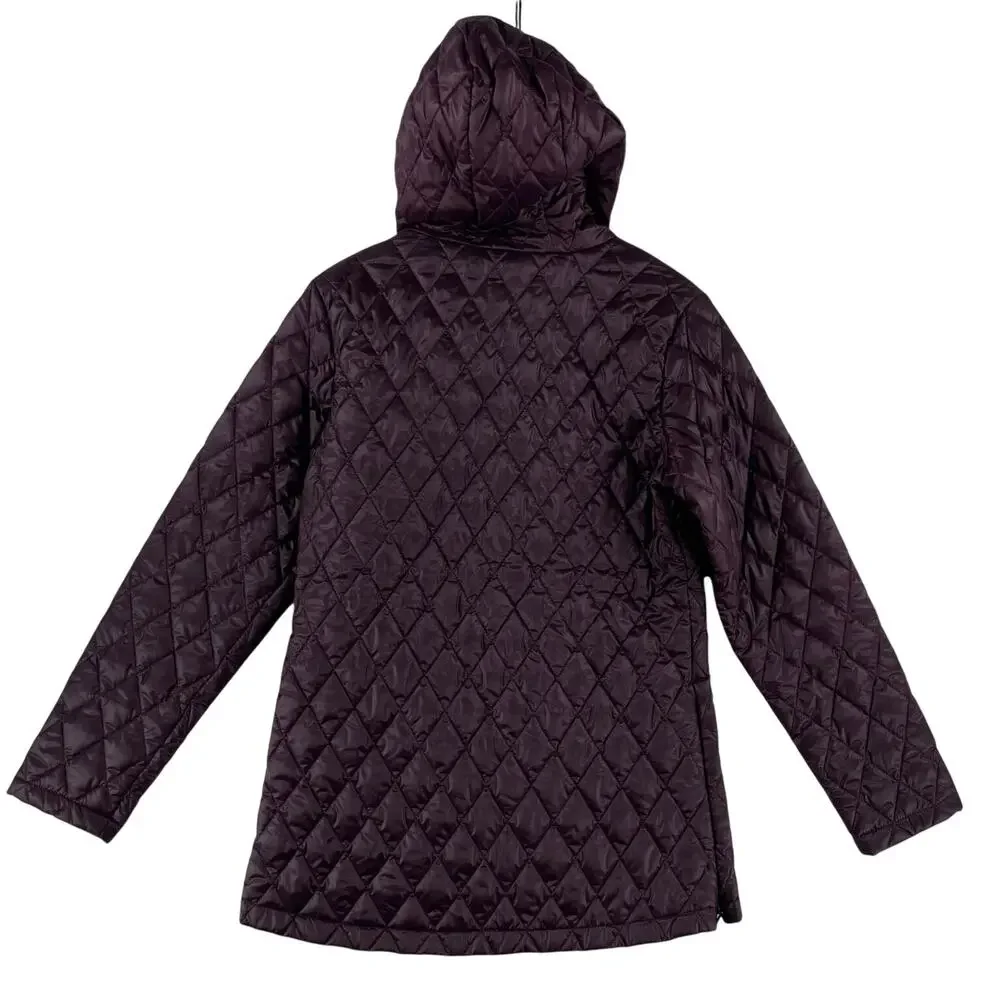 Boulder Gear Womens Quilted Hooded Anorak Pullover Jacket SZ M Plum Purple